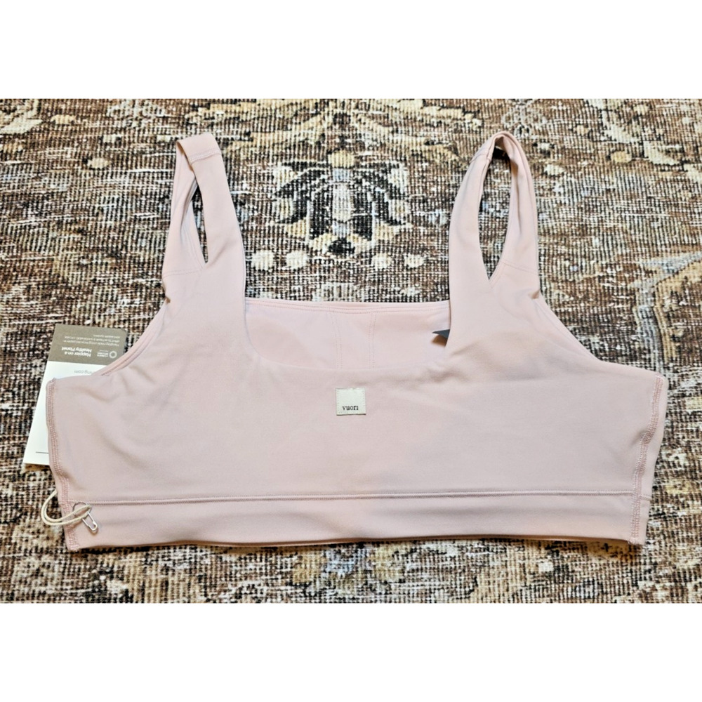 Vuori AllTheForm Bra NWT Vintage Rose Women’s L Lightweight Athletic Activewear - Picture 3 of 5